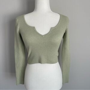 Dry Goods Sage Green V-Neck Sweater